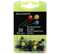 Boîte de 50 épingles sphériques - Hauteur de pointe 15mm - 6mm de diamètre - Couleurs assorties