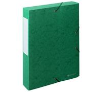 Exacompta Boîte de classement A4 Exabox Scotten - Carte lustrée gauffrée 7/10E - Dos 6 cm - Vert