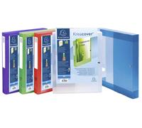 Exacompta Boîte de classement A4 Kreacover à pression en polypropylène - Dos 4 cm -Assortis