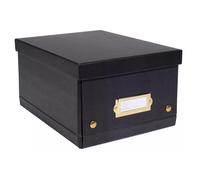 Boîte de rangement à plat carton 20x26x15cm Néo Déco - Noir