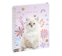 Exacompta 9991413E - Cahier de textes à spirale Lovely 17 x 22 cm - Visuel Chat blanc