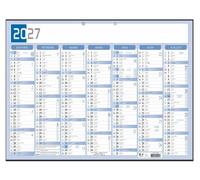 Exacompta - Calendrier Bicolore Semestriel 43x33,5cm Bleu et gris - 2027 | 13 mois, Impression Recto Verso, Perforation pour fixation murale, Fabriqué en France
