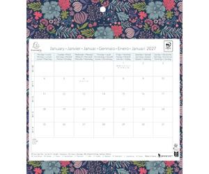 Exacompta - Calendrier mensuel EasyCal Mini Labo 24x18cm sur plaque - 2027 | 12 Feuilles détachables, Carte perforée pour fixation murale, Fabriqué en France, Visuel aléatoire