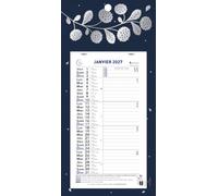 Exacompta - Calendrier mensuel illustré Végétal 13x23cm sur plaque - 2027 | 12 Feuilles détachables, Visuel aléatoire, Carte perforée pour fixation murale, Fabriqué en France