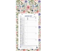Exacompta - Calendrier mensuel Mini Labo 13x23cm sur plaque - 2027 | 12 Feuilles détachables, Carte perforée pour fixation murale, Fabriqué en France, Visuel aléatoire
