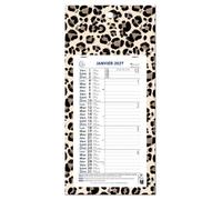 Exacompta - Calendrier mensuel Urban 13x23cm sur plaque - 2027 - Roar | 12 Feuilles détachables, Carte perforée pour fixation murale, Fabriqué en France