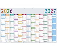 Exacompta - Calendrier Multicolore Annuel 65x40,5cm - 2027 | 13 mois sur une face, Perforation pour suspension murale, Fabriqué en France