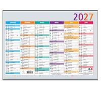 Exacompta - Calendrier Multicolore Semestriel 22x29,5cm - 2027 | 12 mois, Impression Recto Verso, Perforation pour fixation murale, Fabriqué en France