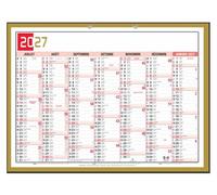 Exacompta - Calendrier Tricolore Neutre semestriel 55x40,5cm - 2027 | 13 mois, Impression Recto Verso, Perforation pour fixation murale, Fabriqué en France