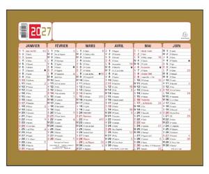 Exacompta - Calendrier Tricolore Semestriel 13x17cm - 2027 | 12 mois, Impression Recto Verso, Perforation pour fixation murale, Fabriqué en France
