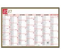 Exacompta - Calendrier Tricolore Semestriel 22x29,5cm - 2027 | 13 mois, Impression Recto Verso, Perforation pour fixation murale, Fabriqué en France
