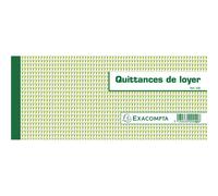 EXACOMPTA Carnet à souche Quittances de loyer 50 feuillets - Format horizontal de la quittance : 10,1x16,5 cm