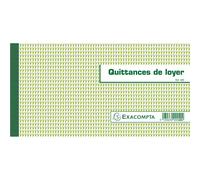 EXACOMPTA Carnet à souche Quittances de loyer 50 feuillets - Format horizontal de la quittance 13x18,5 cm