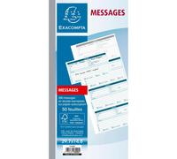 EXACOMPTA Carnet broché 29,7x14,8cm - Messages téléphones (4 à la page) - 50 feuilles dupli autocopiantes