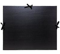 Exacompta Carton à dessin 25738E - kraft noir vernis, rubans tissu, 32×45 cm (A3)