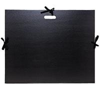 Carton à dessin kraft noir vernis avec rubans et poignée 59x72 cm - Pour format raisin - Noir