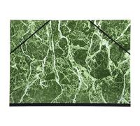 Exacompta Carton à dessin papier marbré verni avec élastiques 37x52 cm - Pour format 1/2 raisin - Vert