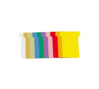 EXACOMPTA Carton de 10 étuis de 100 fiches en T n°2 - L60 x H85 x l48 x h15 mm - Couleurs assorties