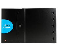 Exacompta 5x Classeur de présentation en PP 4 anneaux 30mm A4 Noir 56234E