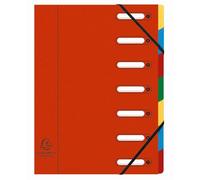 Exacompta 8x Trieur à fenêtres Véritable 7 compartiments Rouge 55075E