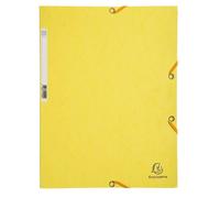 EXACOMPTA Chemise 3 rabats à élastiques carte lustrée 400g/m2 - A4 - Jaune citron
