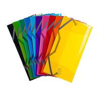 Exacompta Chemise 3 rabats à élastiques IDERAMA PP - 5/10e semi-translucide - 23,5x12cm - assorties