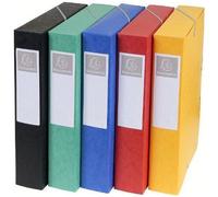 Exacompta - Réf. 16000H - 10 boites de classement avec élastiques CARTOBOX - livrées à plat -dos de 6 cm - carte lustrée 7/10ème - 600g/m²-dimensions 25x33cm-format à classer A4-7 couleurs assorties