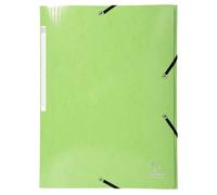 Chemise à élastiques 3 rabats Maxi capacity carte lustrée pelliculée 425gm2 Iderama A4 - Vert anis