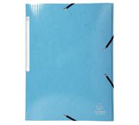 Chemise à élastiques 3 rabats Maxi capacity carte lustrée pelliculée 425gm2 Iderama A4 - Bleu clair