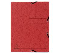 Chemise à élastique 3 rabats carte lustrée 355gm2 - A4 - Rouge