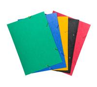 Exacompta Chemise à élastique 3 rabats A3 32x44 cm carte lustrée 600 g/m2 dos 2,5 cm assorties