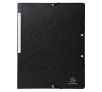 EXACOMPTA Chemise à élastique sans rabat carte lustrée 400gm2 - A4 - Noir
