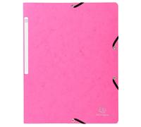 EXACOMPTA Chemise à élastique sans rabat carte lustrée 400gm2 - A4 - Rose