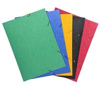 Exacompta Chemise à élastique 3 rabats A3 32x44 cm carte lustrée 600 g/m2 dos 2,5 cm assorties