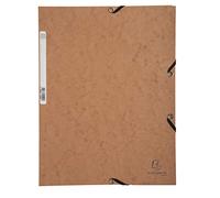 Chemise 3 rabats à élastiques carte lustrée 400g/m2 - A4 - Tabac