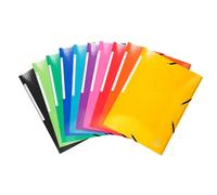 EXACOMPTA Chemise à élastiques 3 rabats maxi capacity carte lustrée pelliculée Iderama - A4 - Couleurs assorties