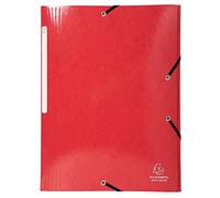 Exacompta Chemise à élastiques Iderama A4 3 rabats Maxi Capacity carte pelliculée 425 g/m² Rouge
