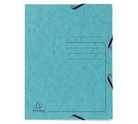 Chemise à élastique 3 rabats carte lustrée 355gm2 - A4 - Turquoise