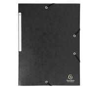 EXACOMPTA Chemise à élastiques Maxi capacity carte lustrée 425gm2 - A4 - Noir