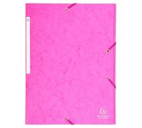 EXACOMPTA Chemise à élastiques Maxi capacity carte lustrée 425gm2 - A4 - Rose