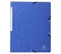 Exacompta Chemises à élastiques sans rabats Carte lustrée 400 g 24×32 cm Bleu