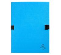 Exacompta Chemise dos extensible N'clip – papier toilé vernis, rabat avec clip – Bleu clair 24×32 cm