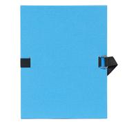 Exacompta - Réf. 722E - 1 chemise à dos extensible en papier toilé couleur - dos extensible jusqu'à 13 cm - fermeture par sangle - dim 24 x 32 cm - pour documents au format A4 - couleur bleu clair