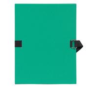 Exacompta Chemise 723E – dos extensible jusqu'à 13 cm, papier toilé, sangle – 24×32 A4, vert clair