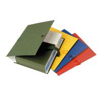 Exacompta - Réf. 223200E - 1 chemise à dos extensible en papier toilé couleur - fermeture par sangle avec rabat en pied - boucle à coulisseau cranté - dim 24 x 32 cm - couleurs aléatoires