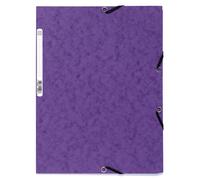 Exacompta Chemise à élastiques Réf.55508SE 3 rabats Carte lustrée 400 g/m² 24x32 cm Violet