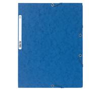 Exacompta - Réf. 55502E - 1 chemise à élastiques - pochette 3 rabats - en carte lustrée 400 g/m2 - dimensions 24 x 32 cm pour documents au format A4 - couleur bleu