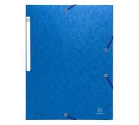 Chemises à élastiques carte lustrée 3 rabats monobloc - Bleu
