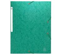 EXACOMPTA Chemises à élastiques carte lustrée 3 rabats monobloc - Vert