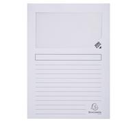 Exacompta - Réf. 50270E - Paquet de 25 chemises à fenêtre sans plastique Forever® 120 g/m² - couleurs vives - 100% recy s et certifiées Ange Bleu - dimensions 22 x 31 cm pour A4 - couleur blanc